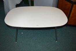White Coffee Table on Chrome Legs