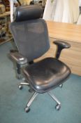 Black Mesh Backed Swivel Chair