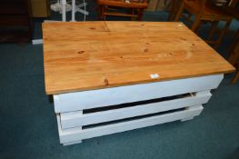 Painted Wooden Crate Style Coffee Table