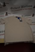 *Tahari Two Tone Beige Pique T-Shirt Size: L