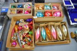Four Boxes of Vintage Glass Christmas Tree Baubles
