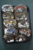Ten Scale Model Motorcycles Including Harley David