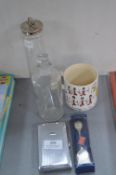 Two Glass Storage Jars, Hornsea Pottery 1982 Mug,