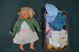 Tiny Tears Doll with Hand Knitted and Other Clothi