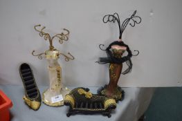Four Decorative Jewellery Stands