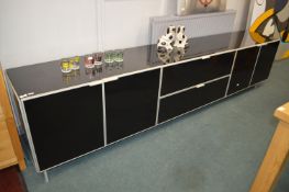Modern Italian Style Sideboard in High Gloss Black