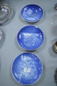 Three B&G Danish Christmas Wall Plates