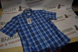 *Chaps Heritage Men’s Blue Checked Short Sleeve Shirt Size: L