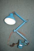 Blue Industrial Anglepoise Lamp
