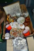 Mixed Box of Glassware, Oriental Pottery, Daisy Di