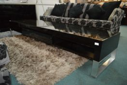 Occasional Table in High Gloss Black & Brushes Sta