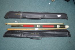 Two Pool Cues