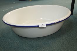 White & Blue Enamel Baby Bath