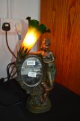 Tiffany Style Bronzed Lamp with Glass Shade