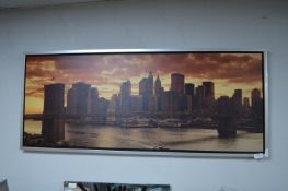 Framed Printed Canvas of Brooklyn Bridge