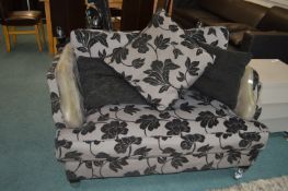 Contemporary Style 1&1/2 Seat Sofa in Leather & Fa