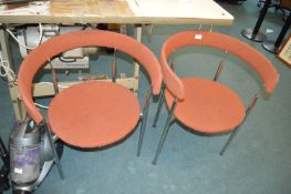 Pair of Side Chairs on Chrome Frames