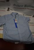 *Chaps Heritage Men’s Blue & White Stripped Short Sleeve Shirt Size: L