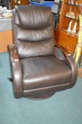 Faux Leather Reclining Swivel Rocking Chair