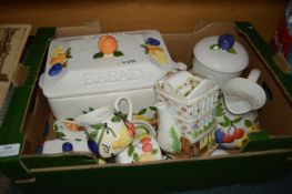 Box of Rayware Pottery Items and Kitchenware