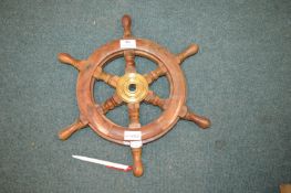 Wood & Brass Ships Wheel