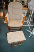 Wooden Framed Baby-Lo Rocker plus Rocking Footstoo