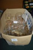 Box of Assorted Bar Glass Including Guinness Glass