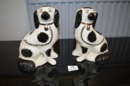 Pair of Staffordshire Flatback Style Spaniels by K