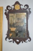Vintage Wooden Fretwork Framed Mirror (AF)