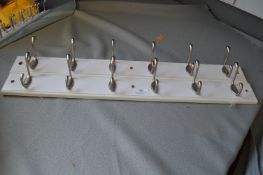 Two Sets of Six Coat Hooks in Satin Chrome Finish