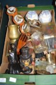 Mixed Box Containing Hip Flasks, Salad Servers, Sk