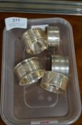Five Silver Plated Napkin Rings