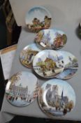 Eight Limoges Decorative Plates Depicting Parisian