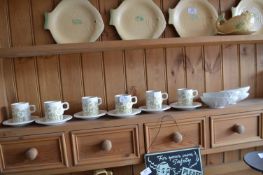Six Hornsea Fleur Coffee Cups & Saucers, and Four