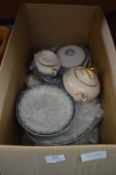 Box of Assorted Pottery Including Blue & White Din