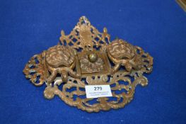 Copper Desk Stand with Tortoise Embellishments