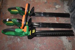 *Three Hawksmoor Cordless Hedge Trimmers (salvage, no batteries)