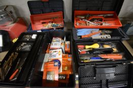 Four Assorted Toolboxes and Contents