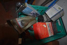 Assorted Car Parts Including Sealed Beam Unit, Brake Shoes, Electric Windshield Scraper, etc.