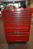 Mac Tool Econimizer 2000 Ten Drawer Tool Chest on Wheels (contents not included)