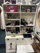 Retro Style White Display Cabinet over Cupboards