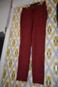 *Mondetta Red Brushed Jacquard Leggings Size: M