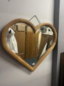 Barker & Stonehouse Bevelled Edge Heart Shaped Mirror in Hardwood Surround (A/F)
