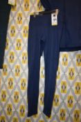 *Mondetta Navy Blue Bushed Jacquard Leggings Size: S