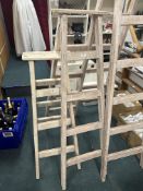 Pair of Shabby Chic Style Four Rung Display Ladders