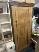Pine Storage Cupboard with Shelves and Pigeonhole Interior