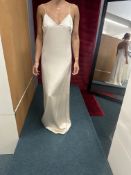 *Elena Ferrara Allie Silk Slip Dress in Sea Pearl Size: 12 RRP: £890