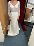 *Elena Ferrara Lianna Ivory Wedding Gown with Silk Chiffon Sleeves Size: 12 RRP: £1780