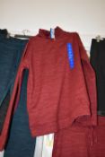 *Mondetta Red Brushed Jacquard Half Zip Top Size: L