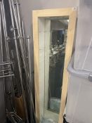 *Wall Mounted Mirrored Backed Cabinet Enclosed by Glass Door in Lightwood Frame with Shelves